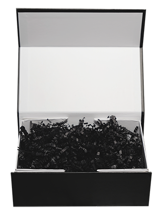 SAME BOX BUT FILLED WITH CRINKLE CUT SHREDDED PAPER SO THEY HAVE TO DIG TO FIND NOTHING😈